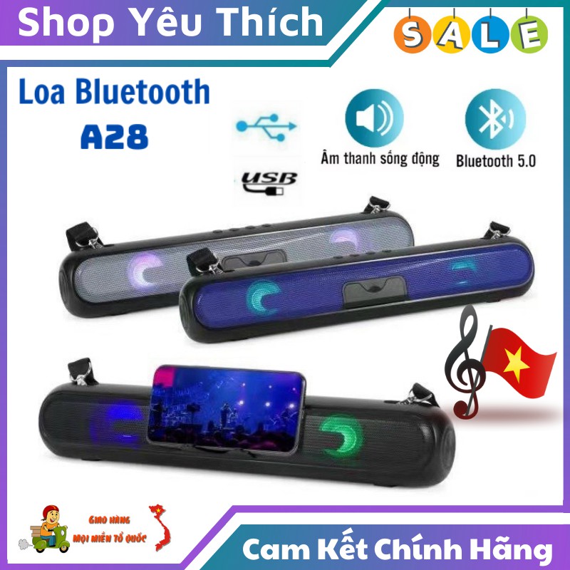 Loa Bluetooth ⭐FREE SHIP⭐ Loa Bluetooth Speaker A2 Dáng Dài 2 Loa Cực Đỉnh Kiểu Dáng Sang Trọng Hỗ Trợ Thẻ Nhớ Đài FM