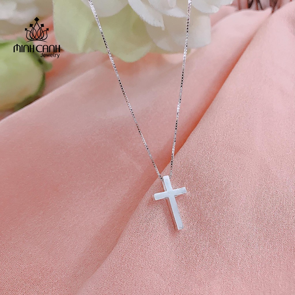 Dây Chuyền Bạc Nữ Hình Thánh Giá Loại Trơn Không Đính Đá - Minh Canh Jewelry