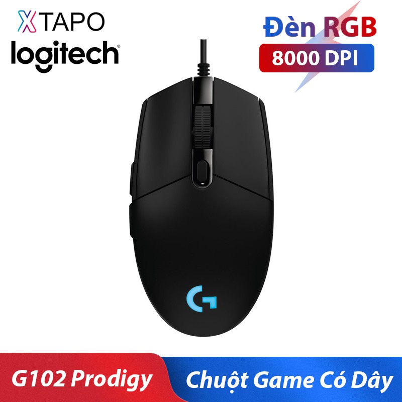 Chuột game Logitech G102 Prodigy RGB LED 8000 dpi đèn RGB các nút có thể lập trình - Hàng Chính Hãng