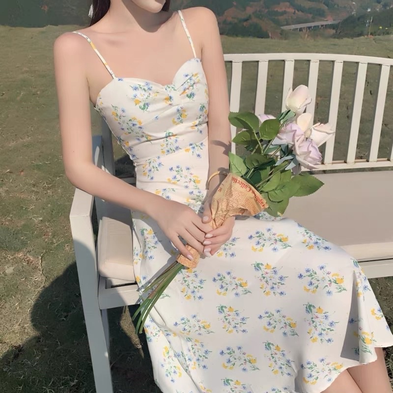 Đầm Trắng Cổ Tích 2 Dây Công Chúa Ulzzang kèm ảnh thật👑