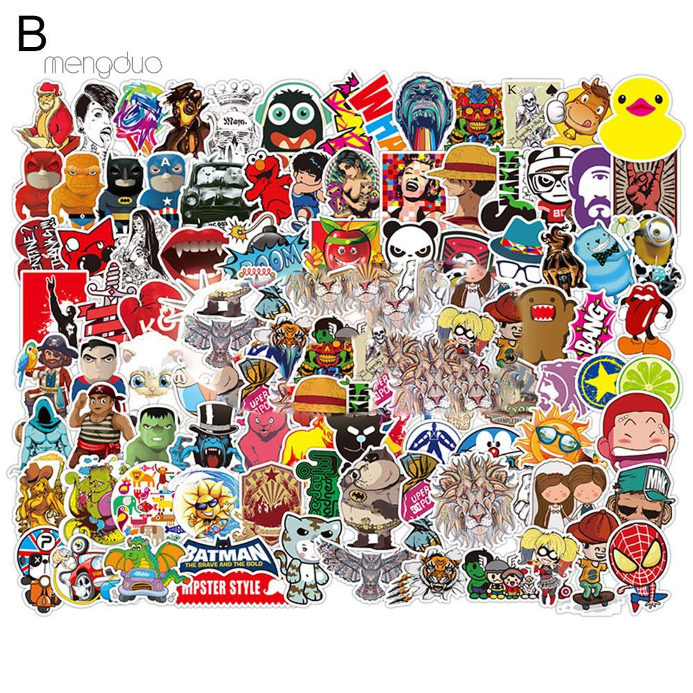 Set 100 miếng sticker hoạt hình dán trang trí xe hơi / laptop | BigBuy360 - bigbuy360.vn