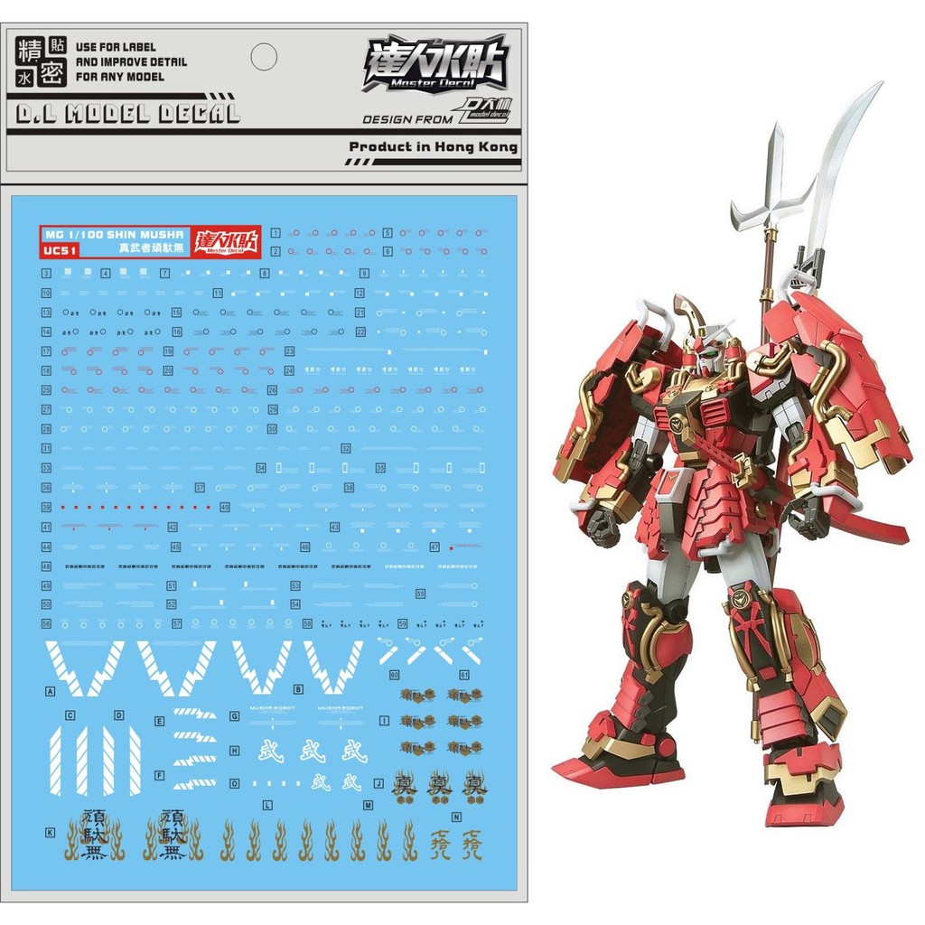 Decal nước MG Shin Musha Gundam