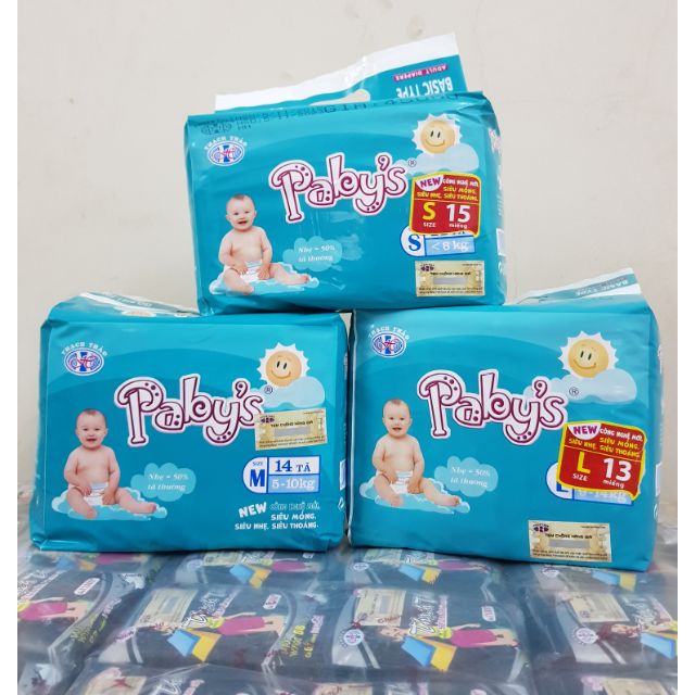 Bỉm tã dán papy's thạch thảo S/15 , M/14 , L/13 , Miếng/ gói