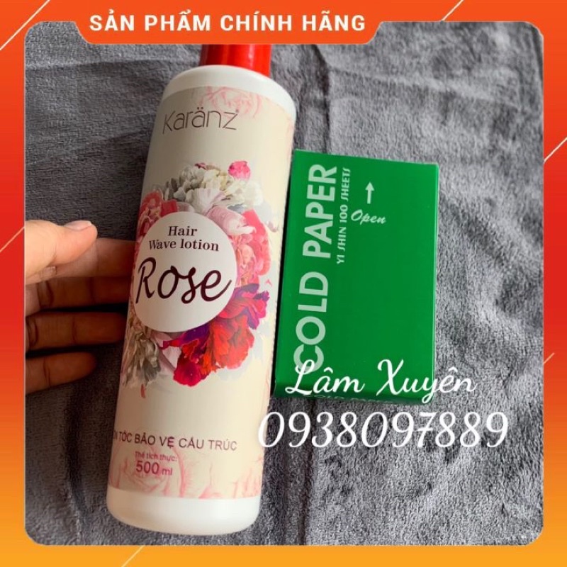 Thuốc uốn tóc xoăn KARANZ 500ml FREESHIP ROSE hương thơm, không nặng mùi amoniac, độ xoăn mạnh, lâu mất sóng giá rẻ