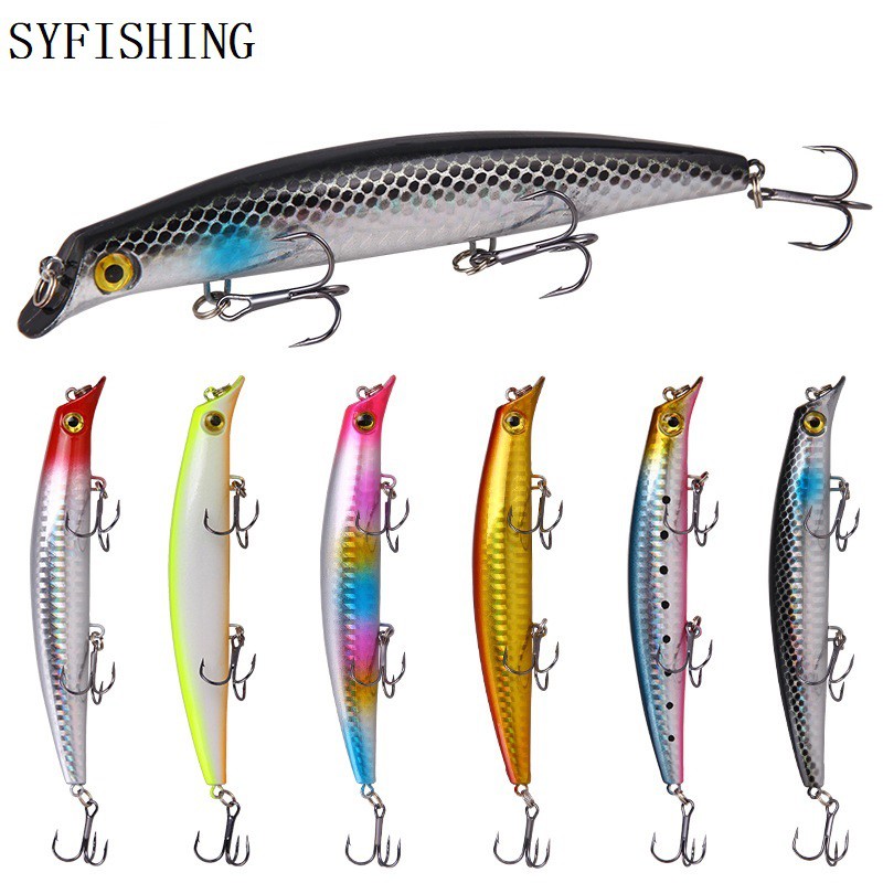 Syfishing 1 cái Poper Minnow mồi câu cá dành cho bass, giải quyết 12.5cm / 14g
