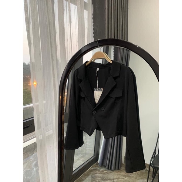 Áo vest nữ blazer croptop mỏng khoác ngoài | BigBuy360 - bigbuy360.vn
