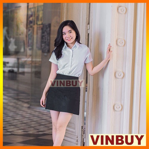 Áo sơ mi trắng nữ tay ngắn DIAMOND designed by VINBUY, form ôm người đẹp, bao chất lượng mua ngay kẻo lỡ