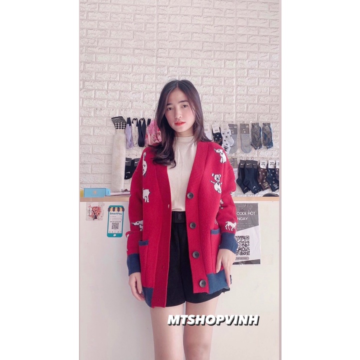 Áo cadigan hươu đỏ cho mùa Noel mùa đông cực xinh và độc lạ Thời trang Nữ MTShop Vinh