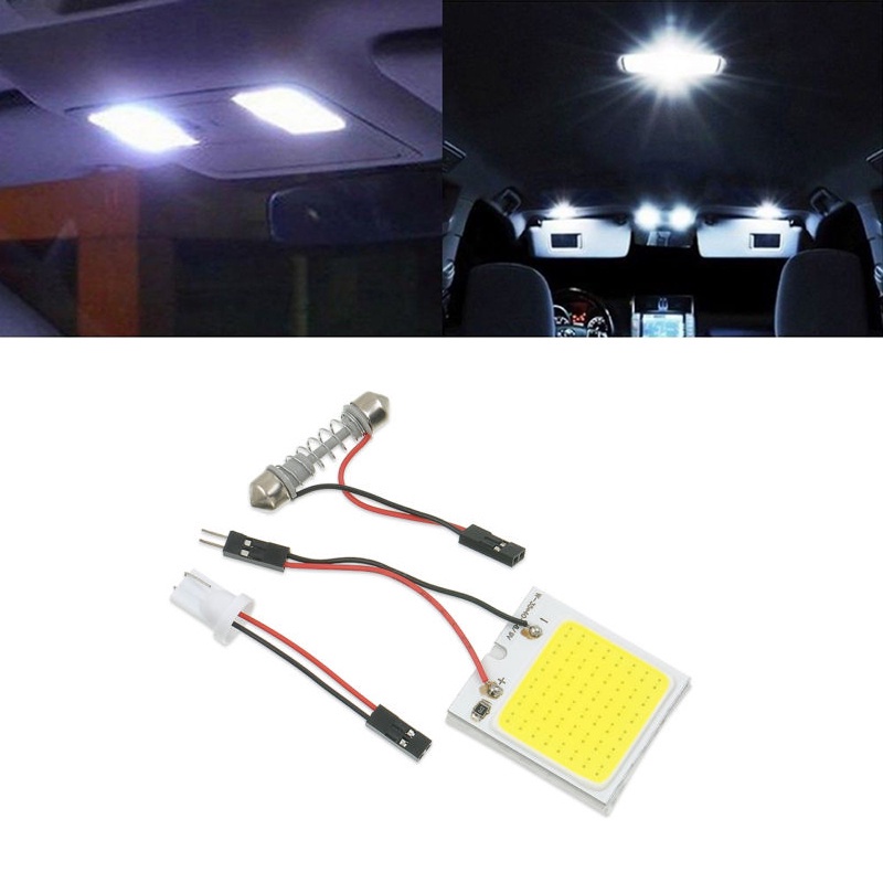 1 Bộ Đèn LED 48 SMD T10 4W COB 12V Siêu Sáng Cho Xe Hơi
