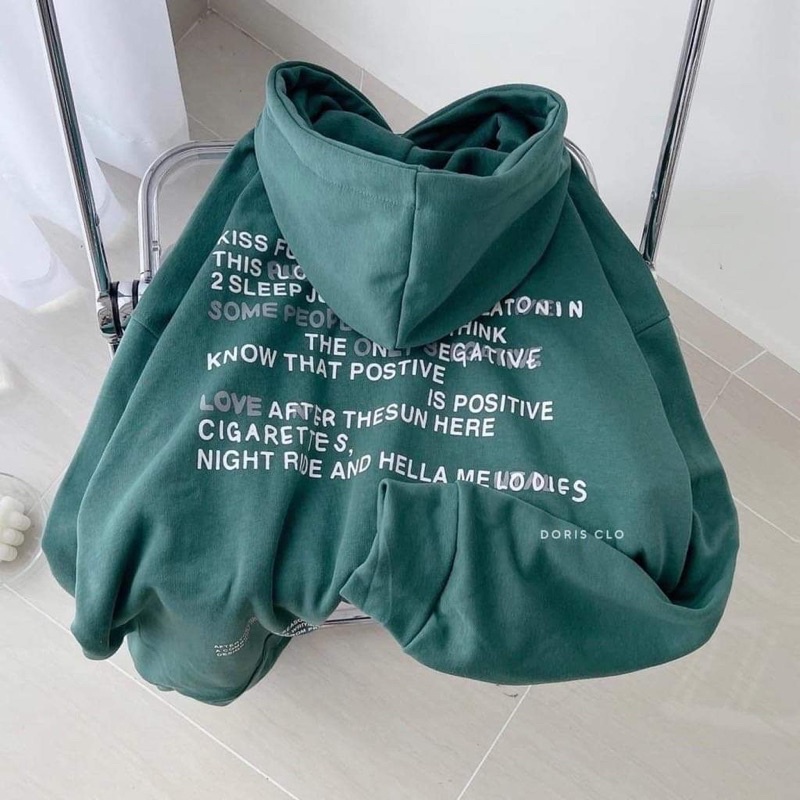 Áo hoodie chữ nhỏ in hai mặt TC12