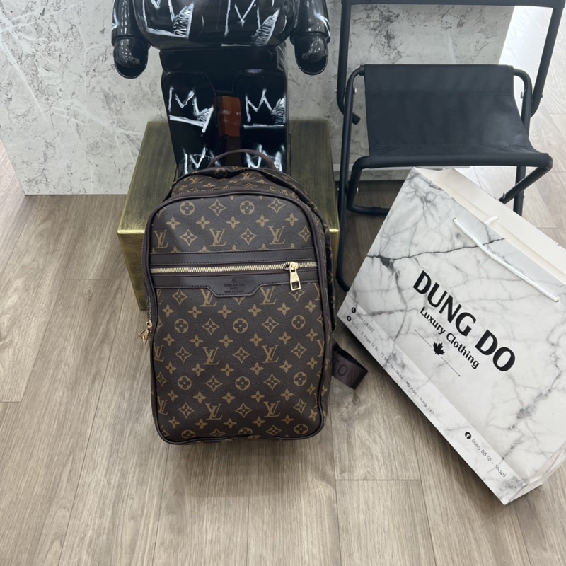 Balo l.v hoa vân in nổi kèm ảnh thật tại shop