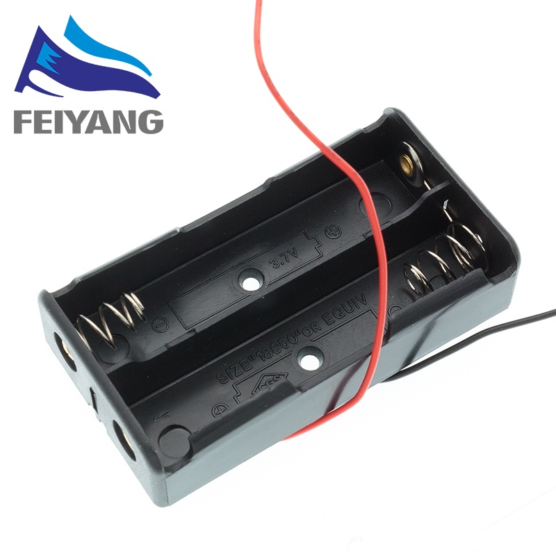 Hộp đựng pin AA/ 18650 3.7V/ 1.5V màu đen chất lượng cao tiện lợi