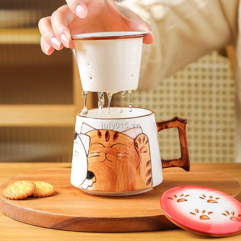 Cốc Lọc Trà Bằng Sứ Có Ngăn Lọc Trà Tiện Dụng Cho Văn Phòng