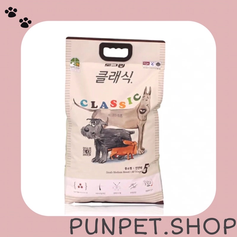 Hạt khô, thức ăn cho chó CLASSIC DOG - dành cho chó trên 3 tháng tuổi- túi zip 1kg- Punpet.shop