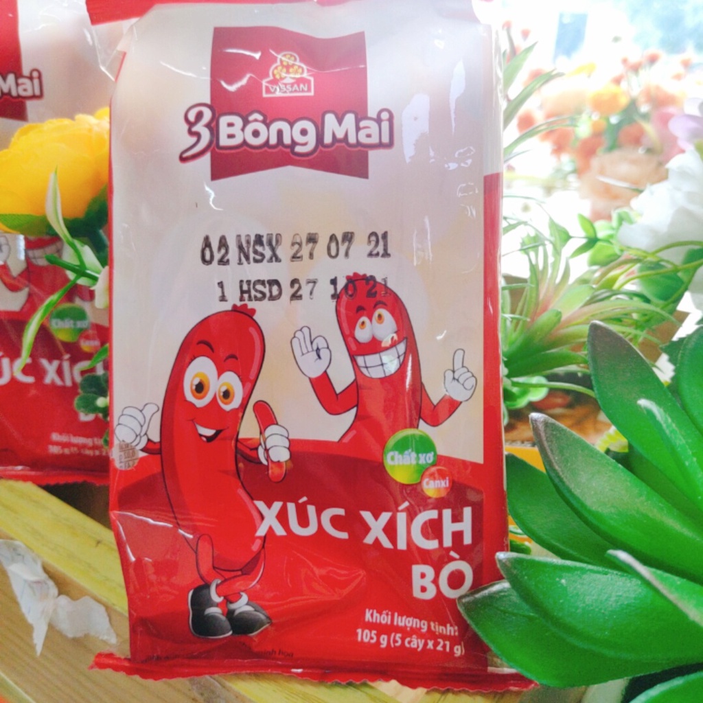 Xúc Xích 3 Bông Mai Vissan Ăn Liền Heo / Bò  (5 Cây X 21g)