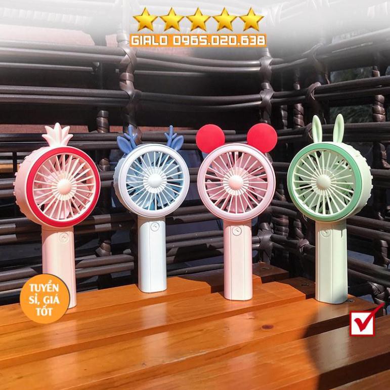 Quạt Cầm Tay Tích Điện Mini Có Đèn Cực Mát Cho Bé-Thiết kế dễ thương-Tặng kèm sạc-Nhỏ gọn và tiện lợi khi đi du lịch