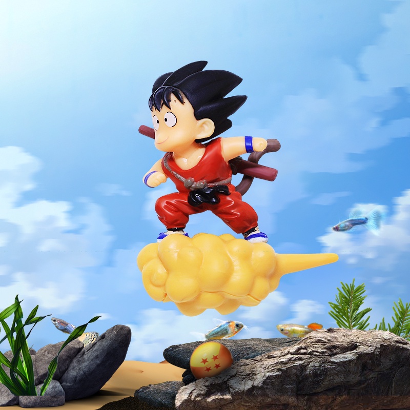 Mô hình trang trí bể cá Songoku, đồ chơi thủy sinh hồ cá mini Songuku đẹp kèm phao và hít thành bể