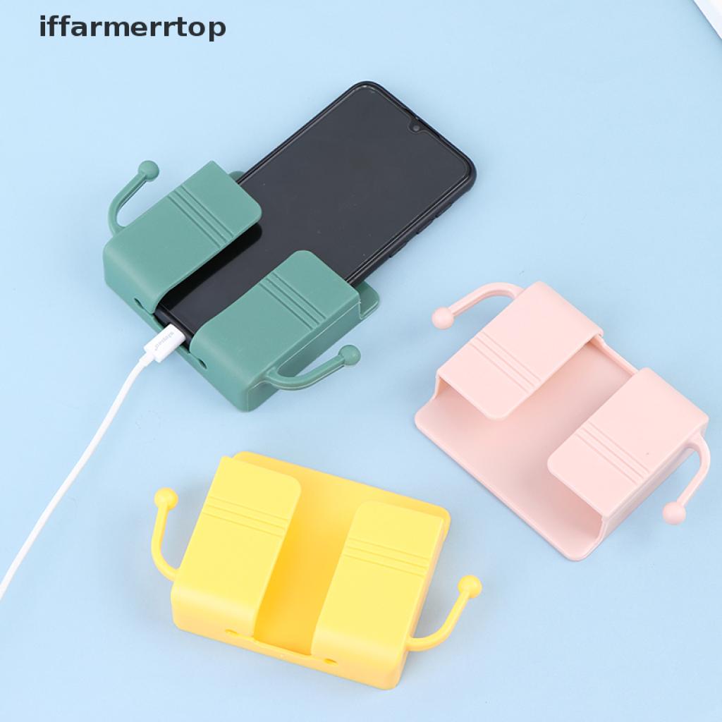 {iffarmerrtop} 1PCS Wall Mounted Organizer Box Punch TV Remote Control Storage Phone holderbox hye