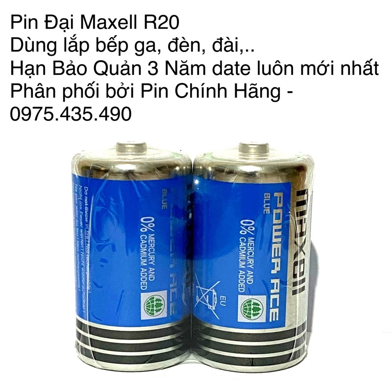 Hộp 12 Vỉ Pin Đại D Maxell R20 Chính Hãng vỉ 2 viên Made in Indonesia