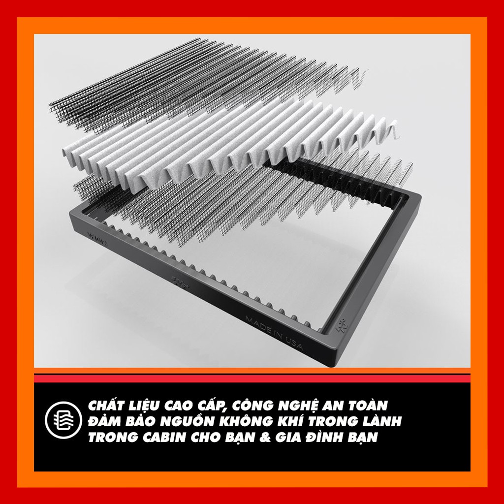 LỌC GIÓ CABIN K&N : for HYUNDAI SANTA FE, SONATA, KIA SEDONA, OPTIMA