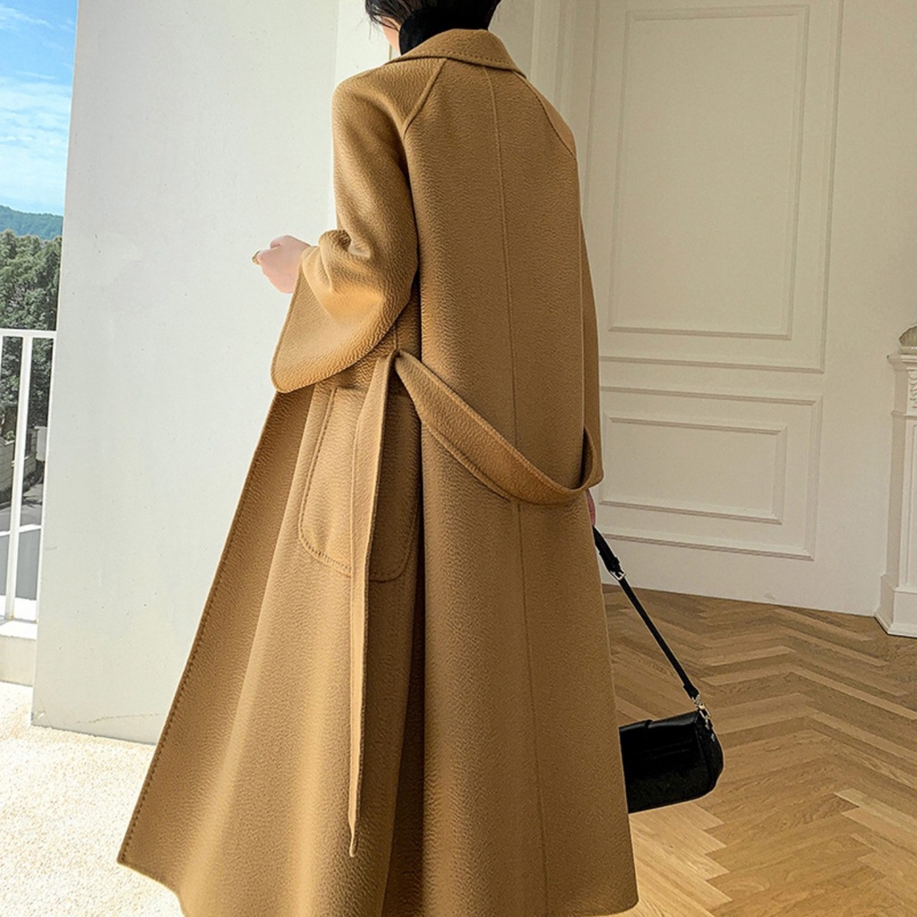 Áo choàng cashmere cao cấp dáng dài thắt đai thời trang sang trọng quý phái phong cách hàn trẻ trung. hàng QC KCC1009 | BigBuy360 - bigbuy360.vn