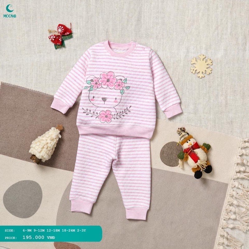 Bộ trần bông cài vai moon (6m-3y)