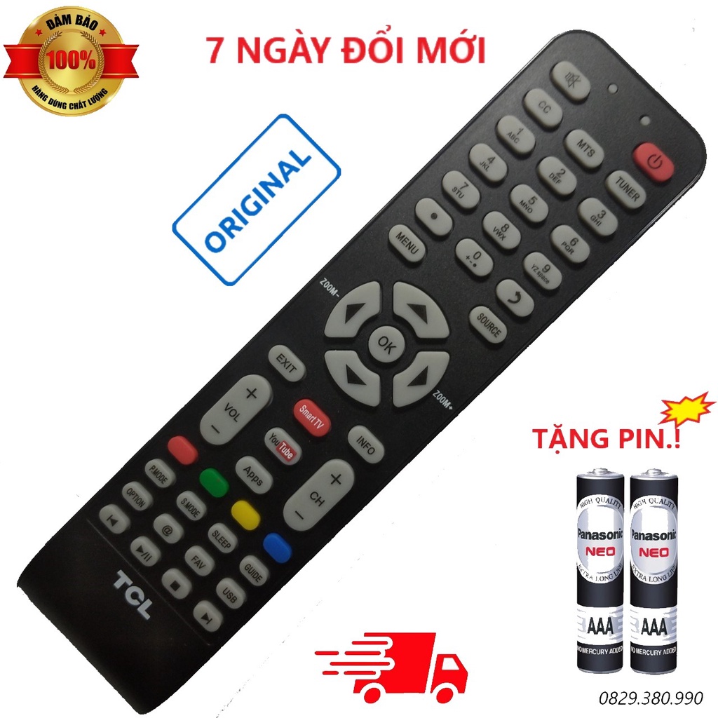 Remote Điều khiển TV TCL các dòng TV TCL CRT LCD/LED/Smart TV- Hàng chính hãng tặng kèm Pin