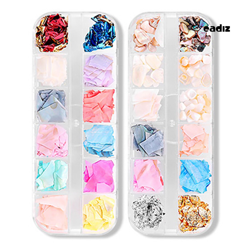 [Hàng mới về] Set 12 Lọ Kim Sa Trang Trí Móng Tay Độc Đáo