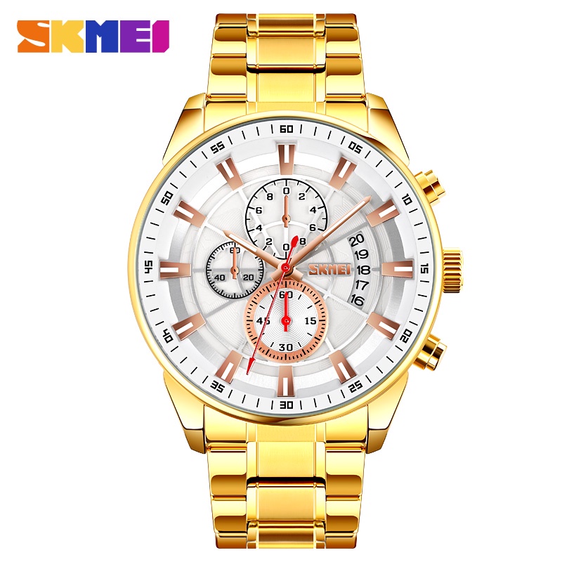 Đồng Hồ Quartz Chronograph Đa Năng Chống Thấm Nước Chất Liệu Thép Không Gỉ 9285 SKMEI