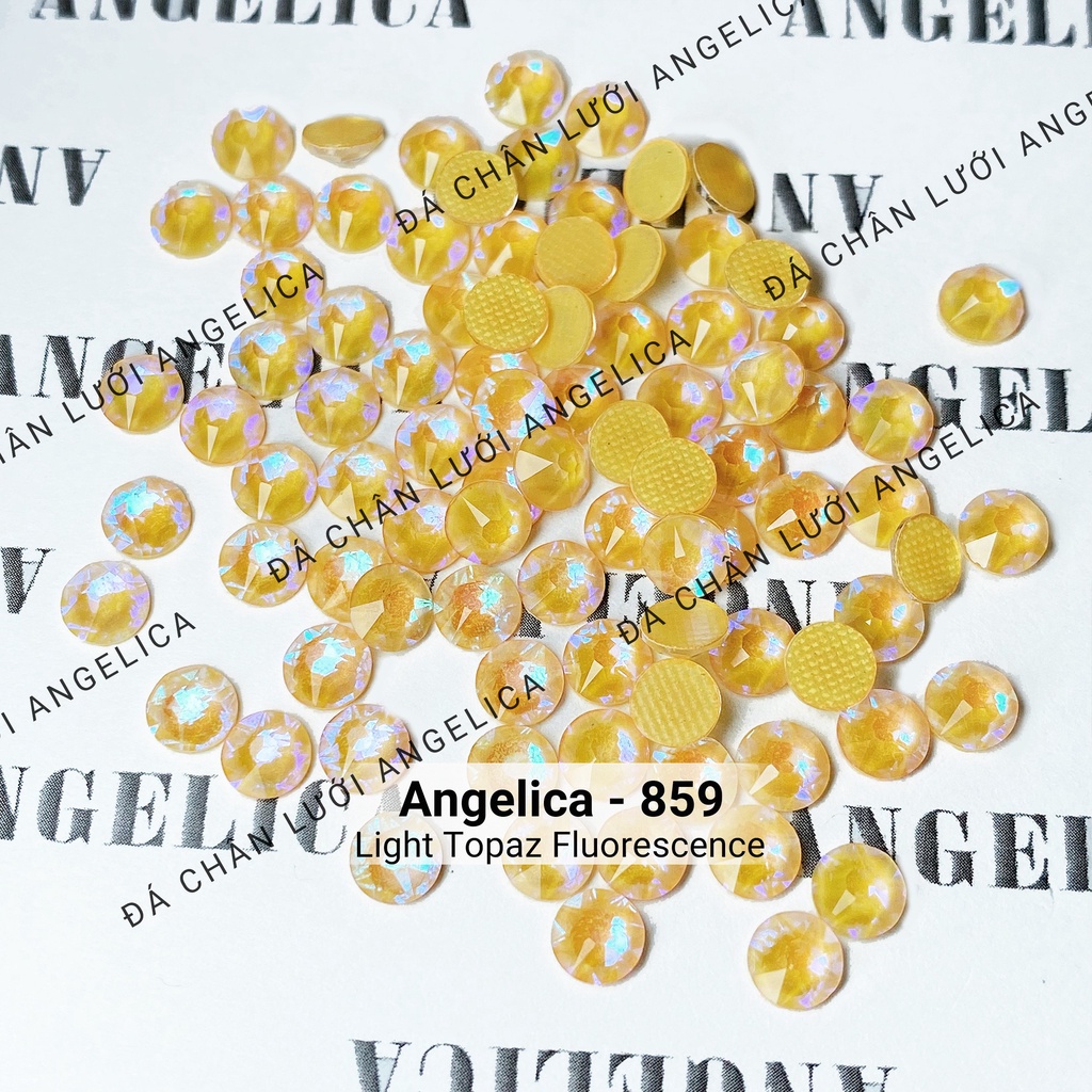 Đá Nail Chân Lưới 16 Khía Màu Nước Gạo Padparadscha Ab Đính Trang Trí Móng ANGELICA 859
