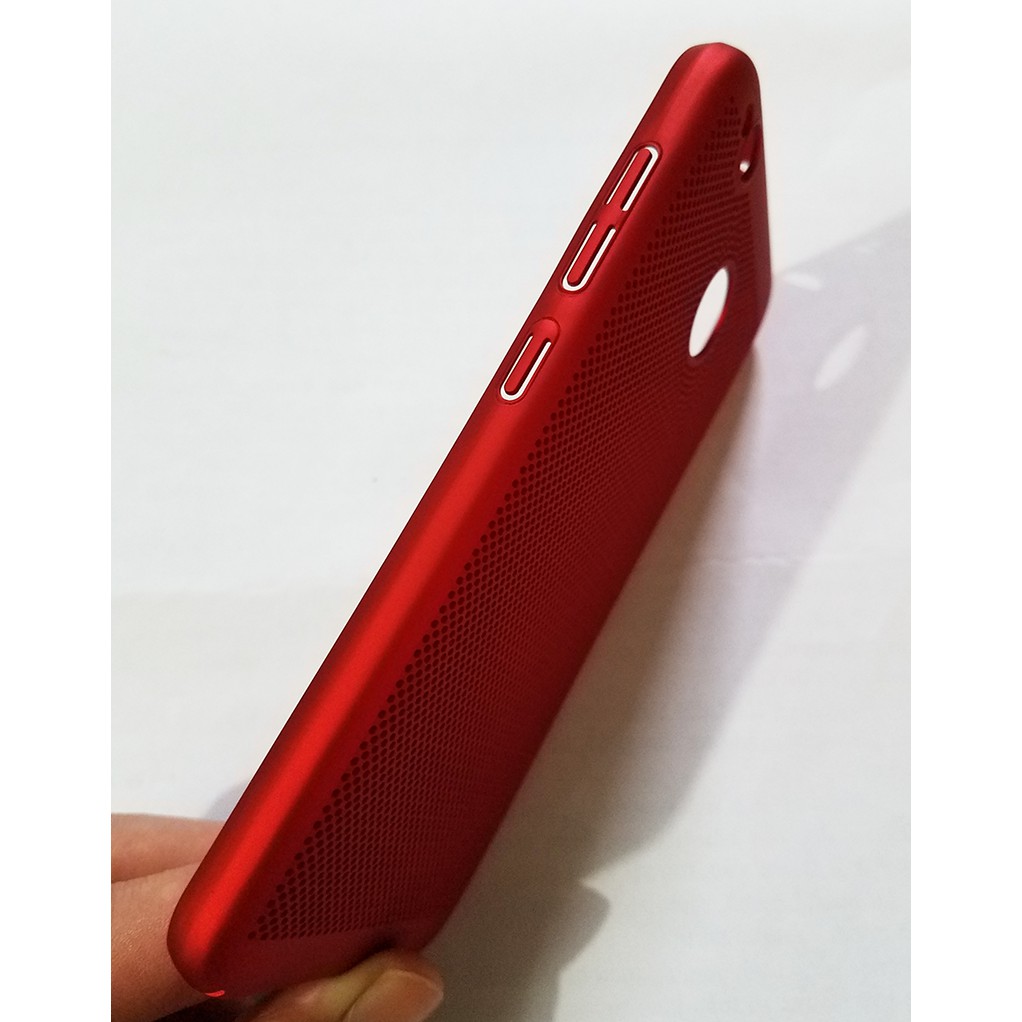 Ốp lưng lưới tản nhiệt Xiaomi Redmi 4x tặng kính cường lực (Đỏ)