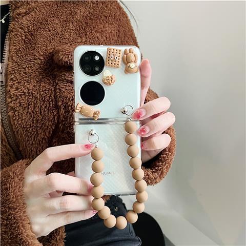 Ốp Điện Thoại Cứng Có Giá Đỡ Màn Hình Dạng Gập Ba Chiều Hình Gấu Bông Cho Huawei p50 p50