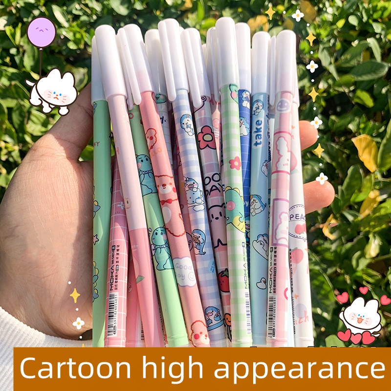 Set 6 bút bi ngòi 0.5 dễ thương phong cách Hàn Quốc tiện dụng cho học sinh