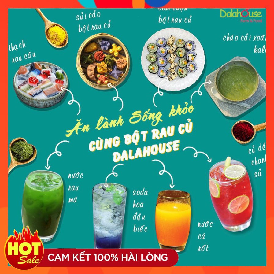 Bột rau củ Dalahouse sấy lạnh - Thực phẩm sạch từ rau củ quả 10Gr - HapuFood [gro289]