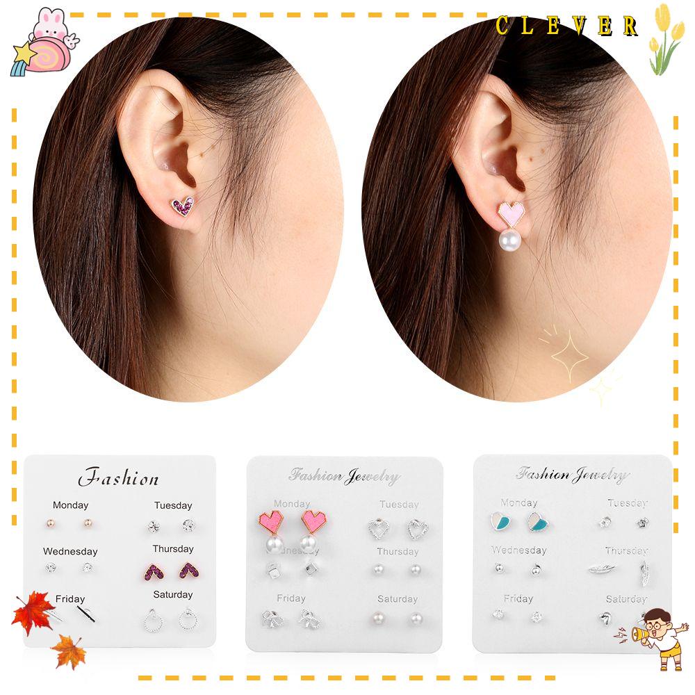 Set 6 đôi khuyên tai họa tiết thời trang