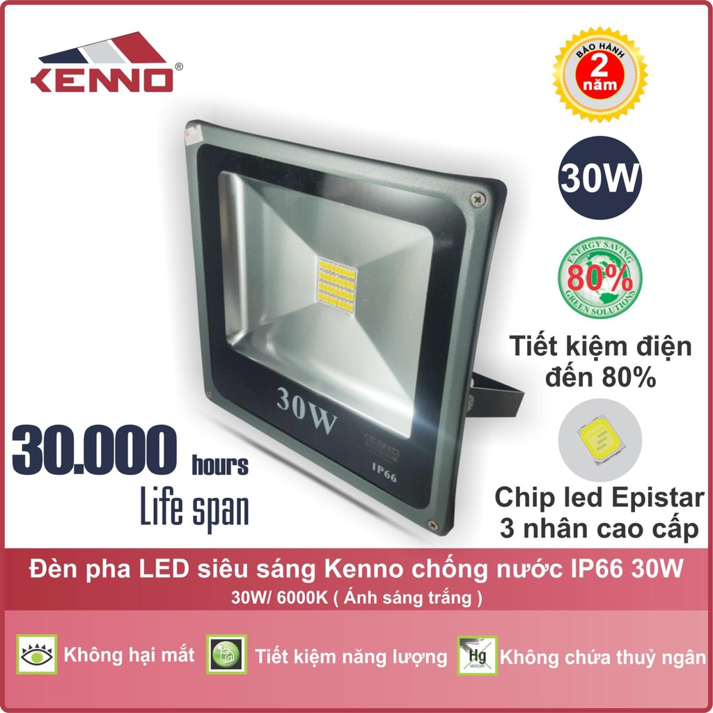 Đèn pha led Kenno trong nhà/ngoài trời 10w, 20w, 30w, 50w