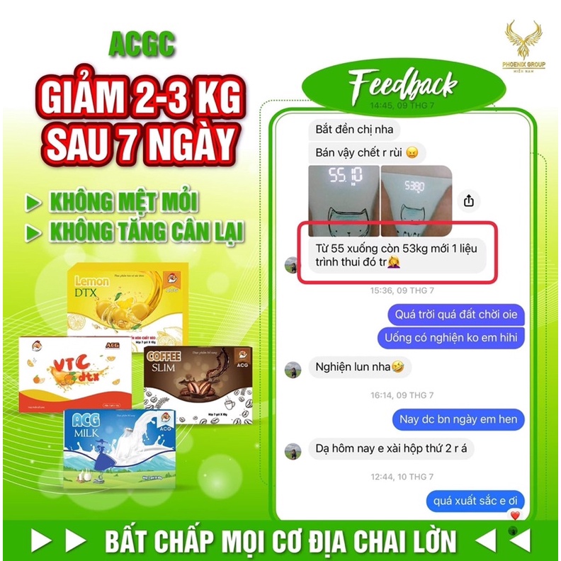 GIẢM CÂN ACG VỊ SỮA (TẶNG KÈM QUÀ)