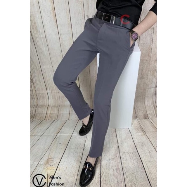 Quần âu nam xám đậm vải trượt không nhăn | BigBuy360 - bigbuy360.vn