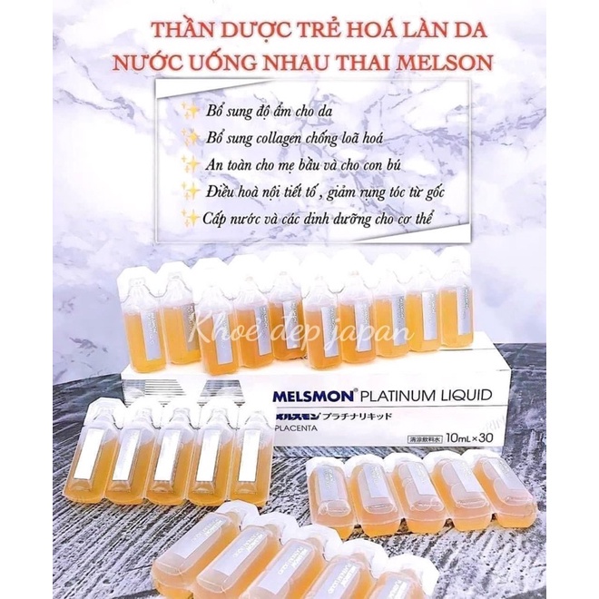 Nước Uống Nhau Thai Ngựa Melsmon Platinum Liquid Plasenta Nhật Bản