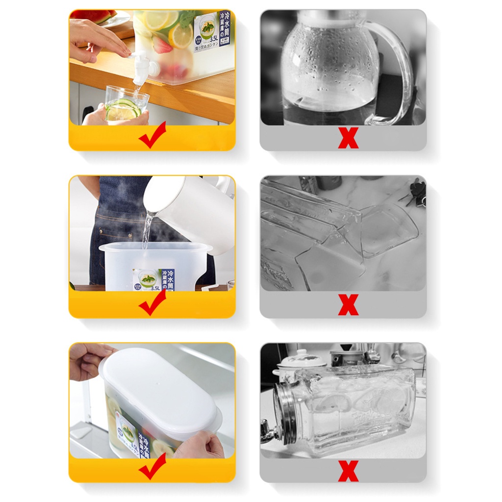 Bình Đựng Nước Lạnh Trong Suốt Chịu Nhiệt Tốt Kèm Vòi Tiện Dụng Cho Gia Đình