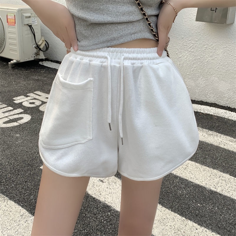 Quần Short Len Dây Rút Màu Sắc Đơn Giản Dễ Phối Đồ Thời Trang Mùa Hè Cho Nữ