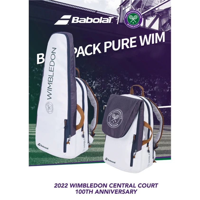 Balo tennis Babolat backpack pure wim mẫu mới màu trắng ghi