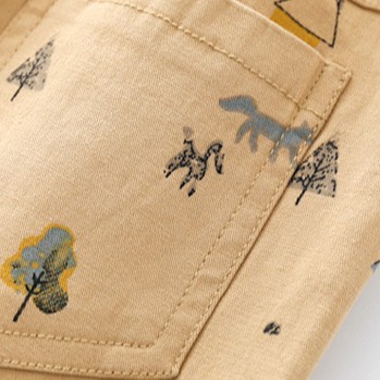 Quần short Soffny cotton mềm co giãn màu trơn dáng rộng dài đến đầu gối cho bé trai