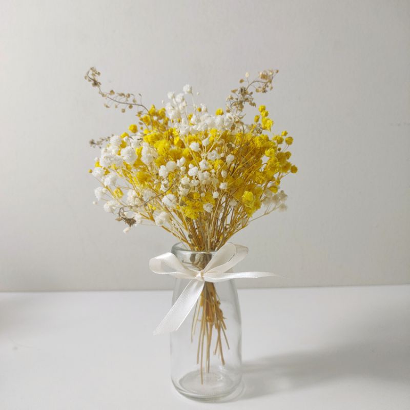 Lọ Hoa Khô Trang Trí Bàn Làm Việc, Lọ Hoa Baby Decor Dễ Thương