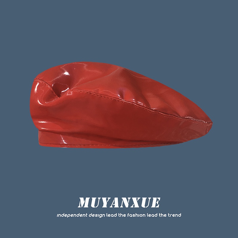 Mũ Nồi Da pu Màu Trắng Xanh Dương Thời Trang Xuân Hè Phong Cách Mới Dành Cho Bạn Nữ 2021