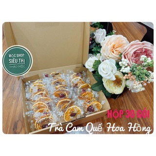 (Tặng hộp giấy) Set trà cam quế -hoa hồng ( giảm stress- cảm-Thanh lọc..)