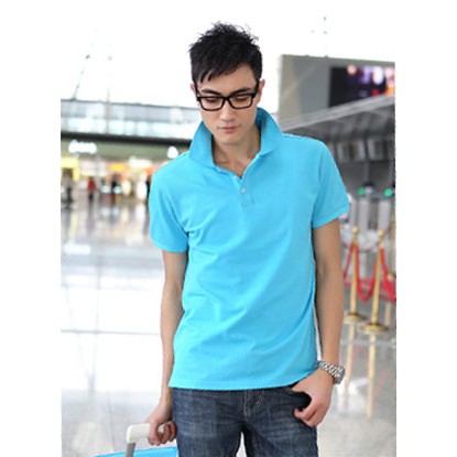 ÁO THUN PO LO MÀU XANH NGỌC NAM / NỮ CỘC TAY CỔ BẺ B5890