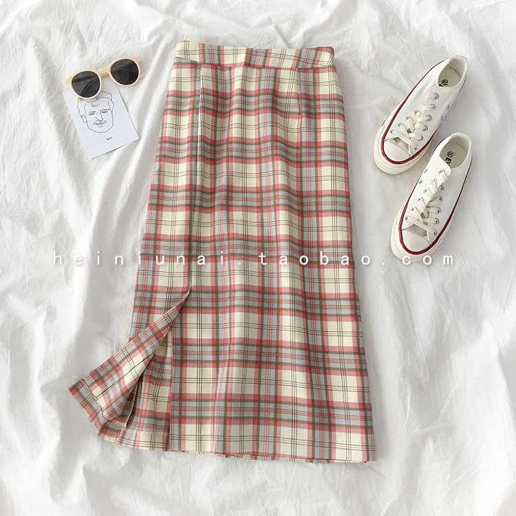 (Có Sẵn) Chân váy dài midi kẻ caro - Eo cao có chun (video tự quay) | BigBuy360 - bigbuy360.vn