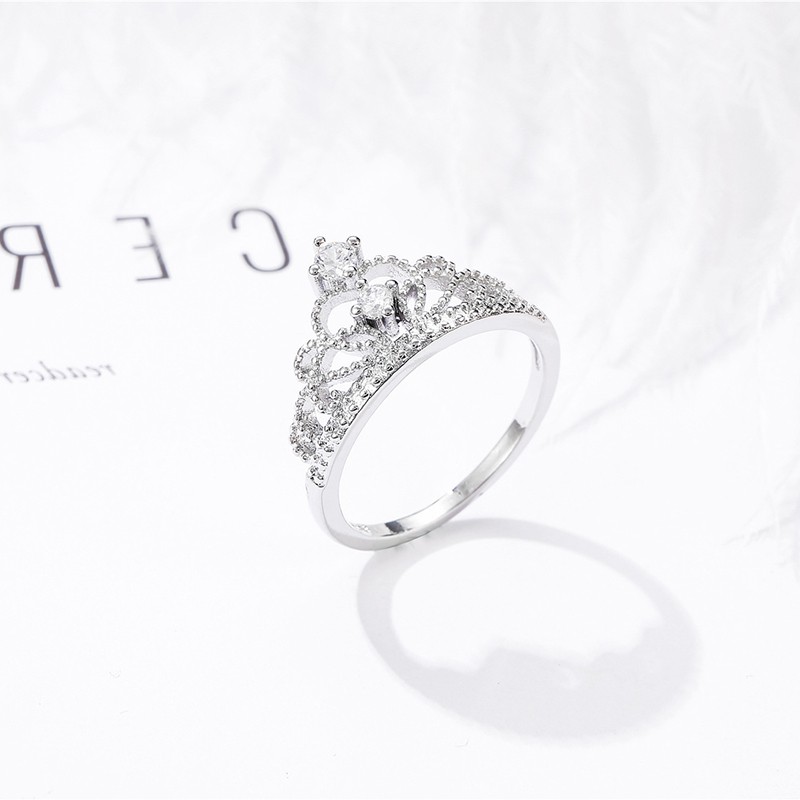 Aifei Jewellery Women Ring Crown Mosaic Diamond 925 Sterling Silver R1189