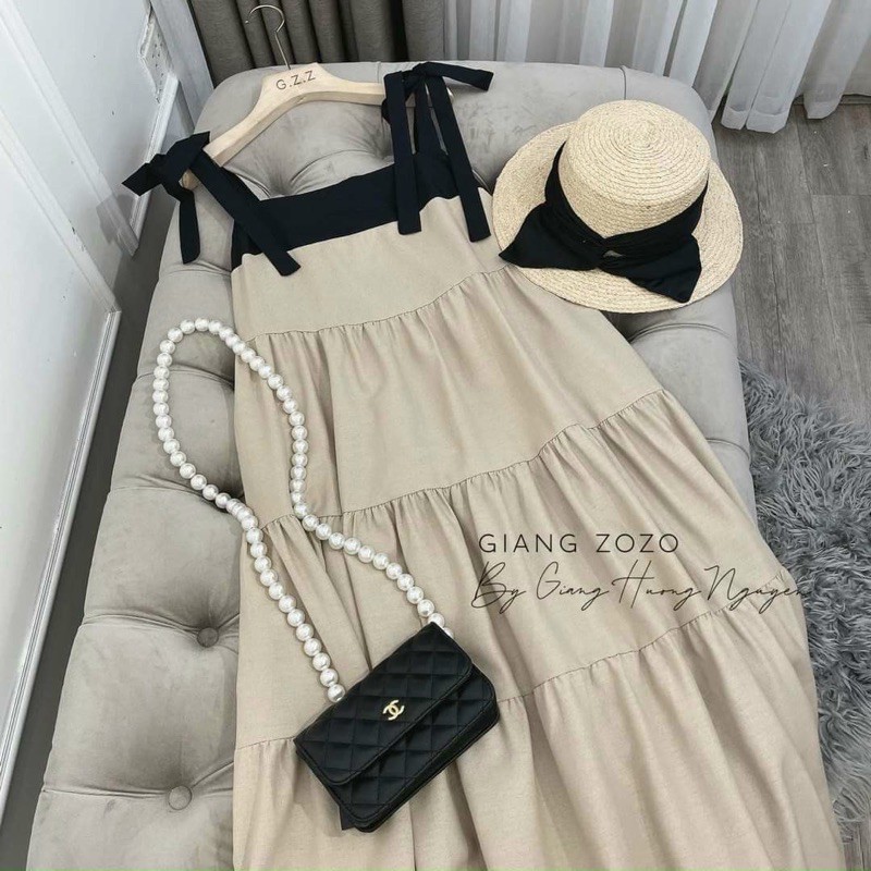 [Sale sốc] Váy bầu 2 dây cao cấpchất lụa hàn siêu mát, thấm hút mồ hôicam kết y hìnhfree size 43~68kg